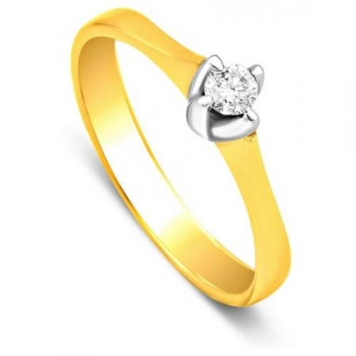Помолвочное кольцо из комбинированного золота с бриллиантом