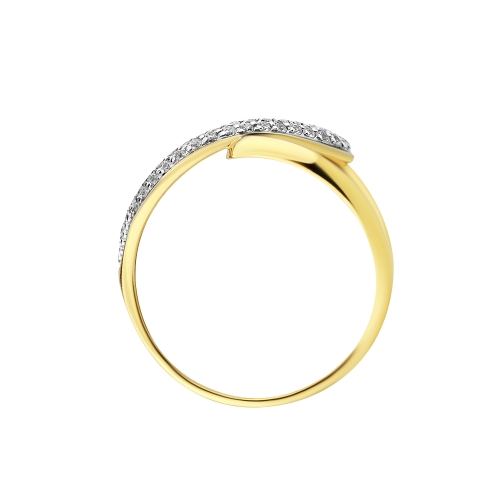 Женское кольцо из желтого золота 585 пробы с фианитом