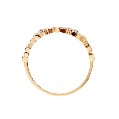 Женское кольцо из красного золота 585 пробы с фианитом