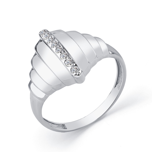 Женское кольцо из белого золота 585 пробы с фианитом