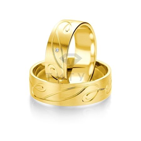 Т-27733 золотые парные обручальные кольца (ширина 6 мм.) (цена за пару)
