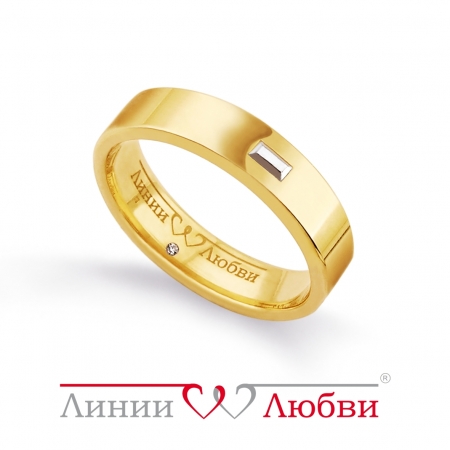 Россия Кольцо обручальное из желтого золота с бриллиантами