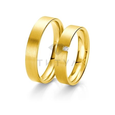 Т-27736 золотые парные обручальные кольца (ширина 4 мм.) (цена за пару)