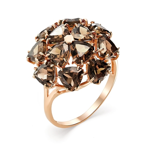 Женское кольцо из белого золота 585 пробы с раухтопазом