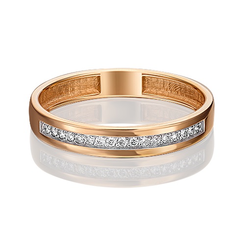 Ювелирный завод «Платина» Обручальное кольцо из красного золота с бриллиантом