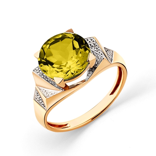 Женское кольцо из красного золота 585 пробы с султанитом