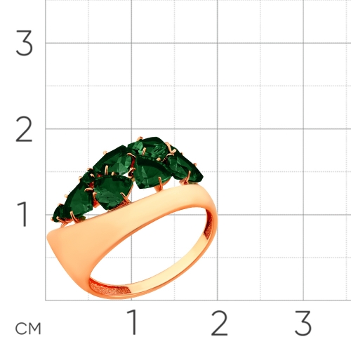 Женское кольцо из красного золота 585 пробы с турмалином