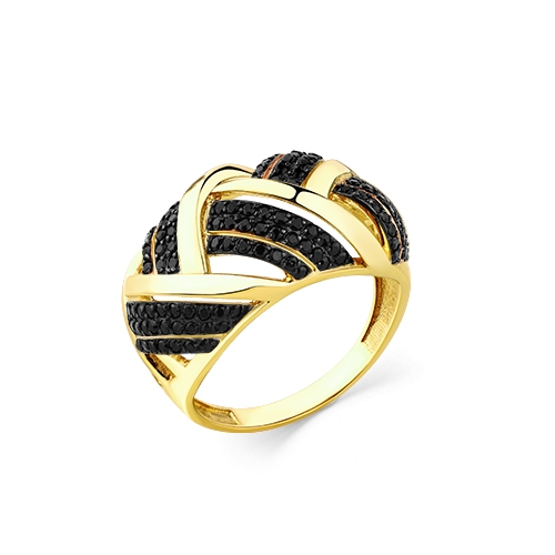 Женское кольцо из желтого золота 585 пробы со шпинелью