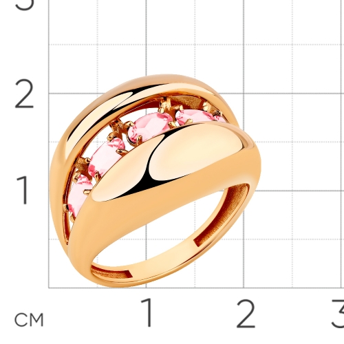 Женское кольцо из красного золота 585 пробы с морганитом