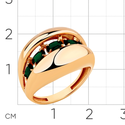 Женское кольцо из красного золота 585 пробы с турмалином