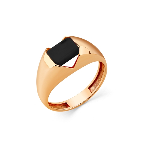 Женское кольцо из красного золота 585 пробы с агатом