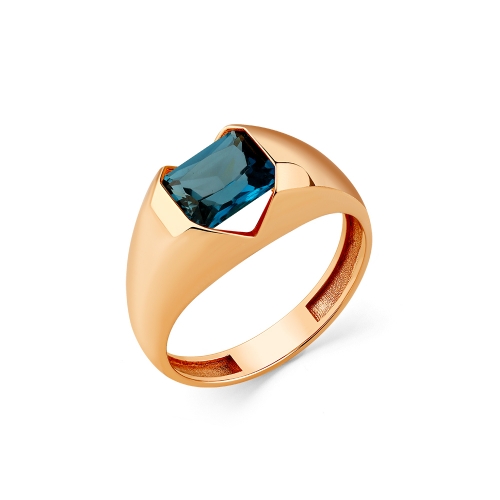 Женское кольцо из красного золота 585 пробы с топазом London