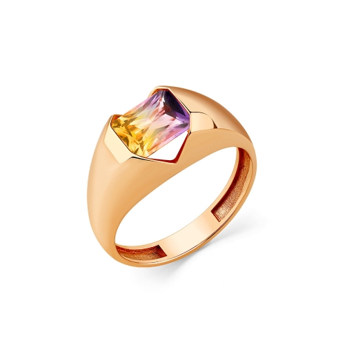Женское кольцо из красного золота 585 пробы с аметрином