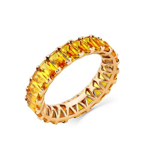 Женское кольцо из красного золота 585 пробы с ситаллом