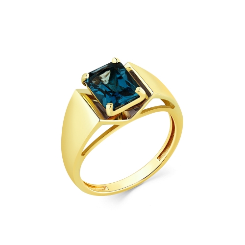 Женское кольцо из желтого золота 585 пробы с топазом London