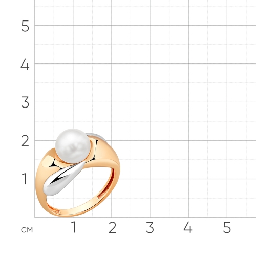 Женское кольцо из красного золота 585 пробы с жемчугом