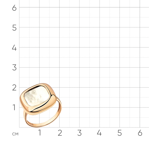 Женское кольцо из красного золота 585 пробы с перламутром