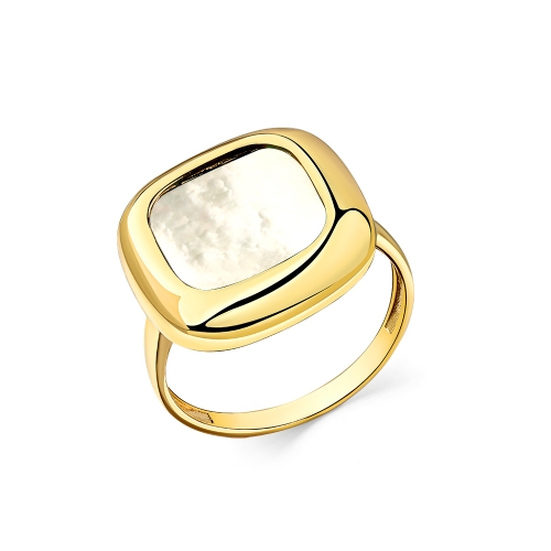Женское кольцо из желтого золота 585 пробы с перламутром