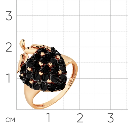 Женское кольцо из красного золота 585 пробы со шпинелью