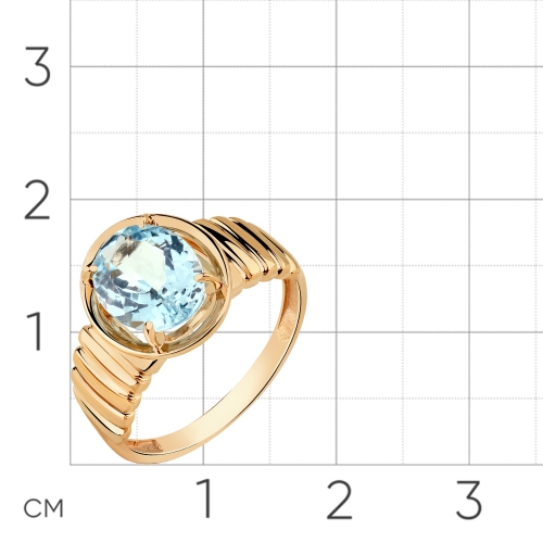 Женское кольцо из красного золота 585 пробы с топазом