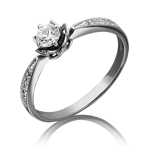 Ювелирный завод «Платина» Золотое кольцо с вставками Swarovski