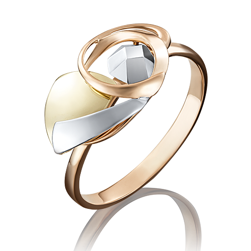 Ювелирный завод «Платина» Золотое кольцо без камней с алмазной гранью