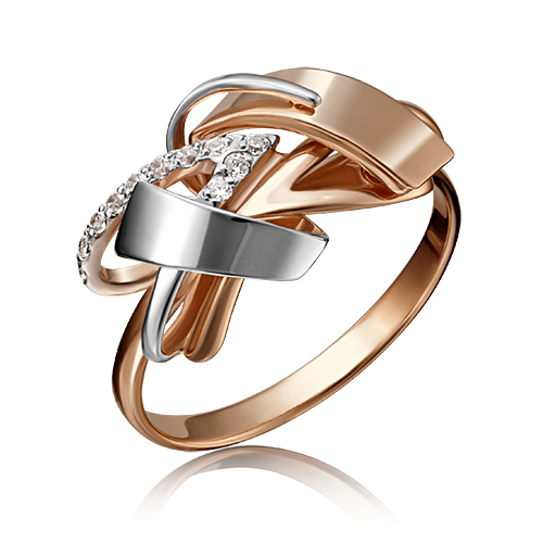 Ювелирный завод «Платина» Золотое кольцо с фианитами