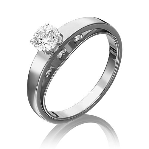 Ювелирный завод «Платина» Золотое кольцо с вставками Swarovski