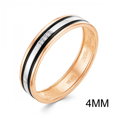 Женское кольцо из красного золота 585 пробы c бриллиантами