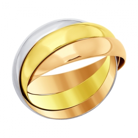 17066 обручальное кольцо из комбинированного золота sokolov