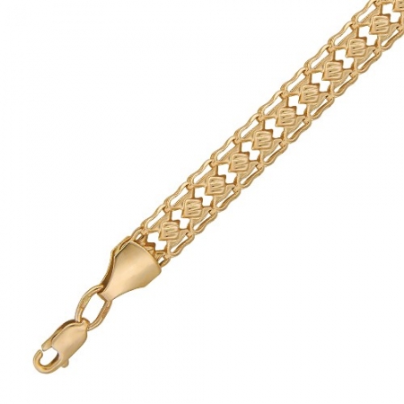 Декоративный браслет из красного золота без камней