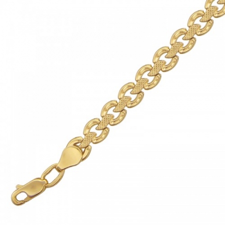 Декоративный браслет из желтого золота без камней