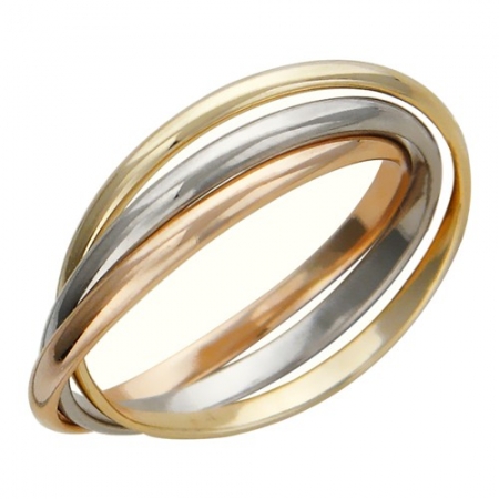 Ювелирный дом Эстет Обручальное кольцо из комбинированного золота без камней
