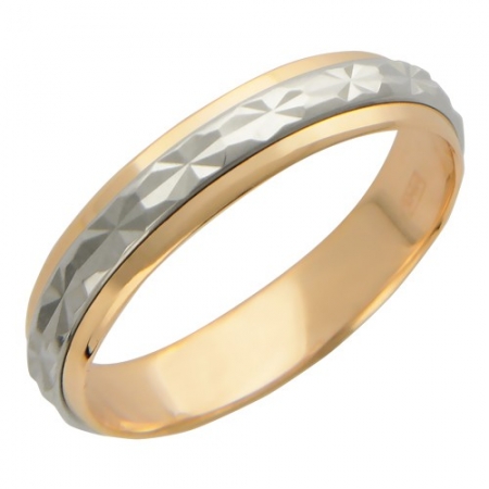 Ювелирный дом Эстет Обручальное кольцо из комбинированного золота без камней