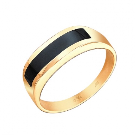 Мужское кольцо из красного золота с ониксом