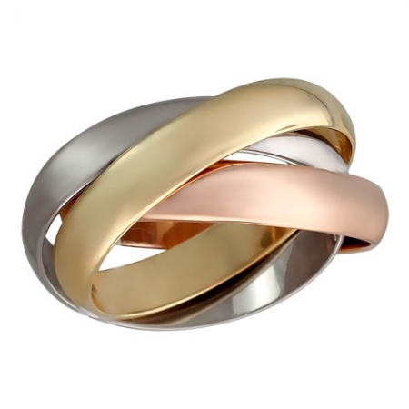 01О060269 обручальное кольцо из комбинированного золота без камней