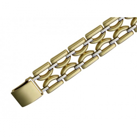 01Б061443Ж декоративный браслет из комбинированного золота без камней
