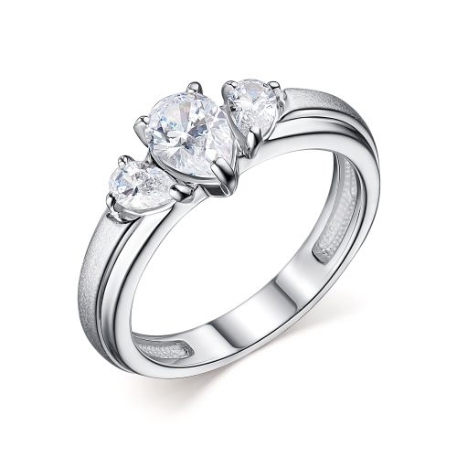 Ювелирная фабрика «Алькор» Кольцо серебра с Swarovski Zirconia