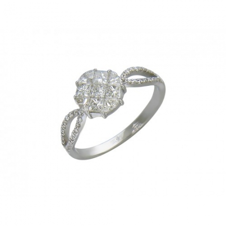 Женское кольцо из белого золота c бриллиантом