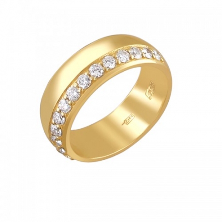 Россия Обручальное кольцо из желтого золота c бриллиантом