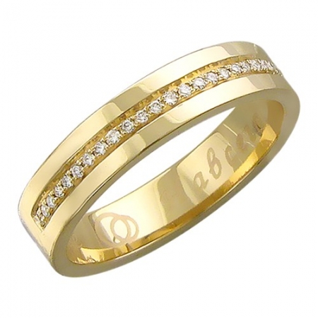 Ювелирный дом Эстет Обручальное кольцо из желтого золота c бриллиантом