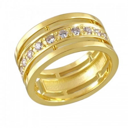 Россия Обручальное кольцо из желтого золота c бриллиантом
