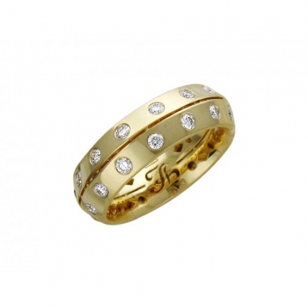 01О640195 обручальное кольцо из желтого золота c бриллиантом