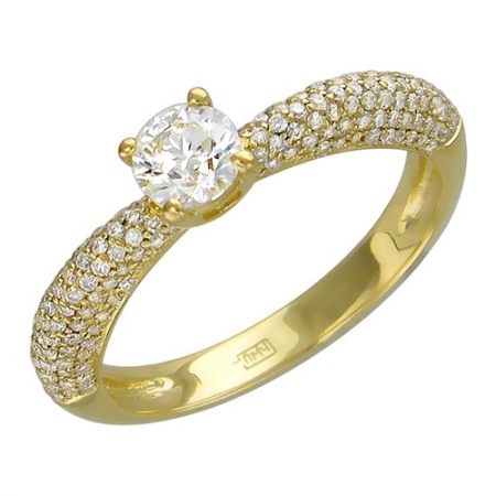 01К644195 женское кольцо из желтого золота c бриллиантом