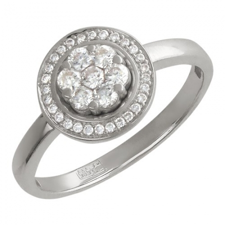01К673019Z женское кольцо из белого золота c бриллиантом