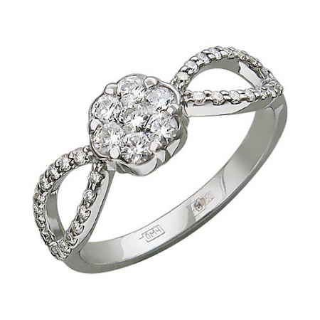 Женское кольцо из белого золота c бриллиантом