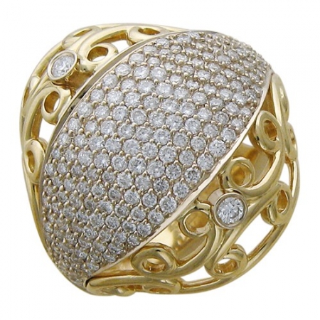 Ювелирный дом Эстет Женское кольцо из комбинированного золота c бриллиантом