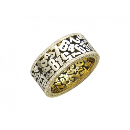 Мужское кольцо из комбинированного золота c бриллиантом