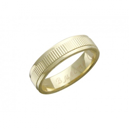 01О730112 обручальное кольцо из желтого золота без камней