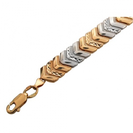 01Б760304 декоративный браслет из комбинированного золота без камней